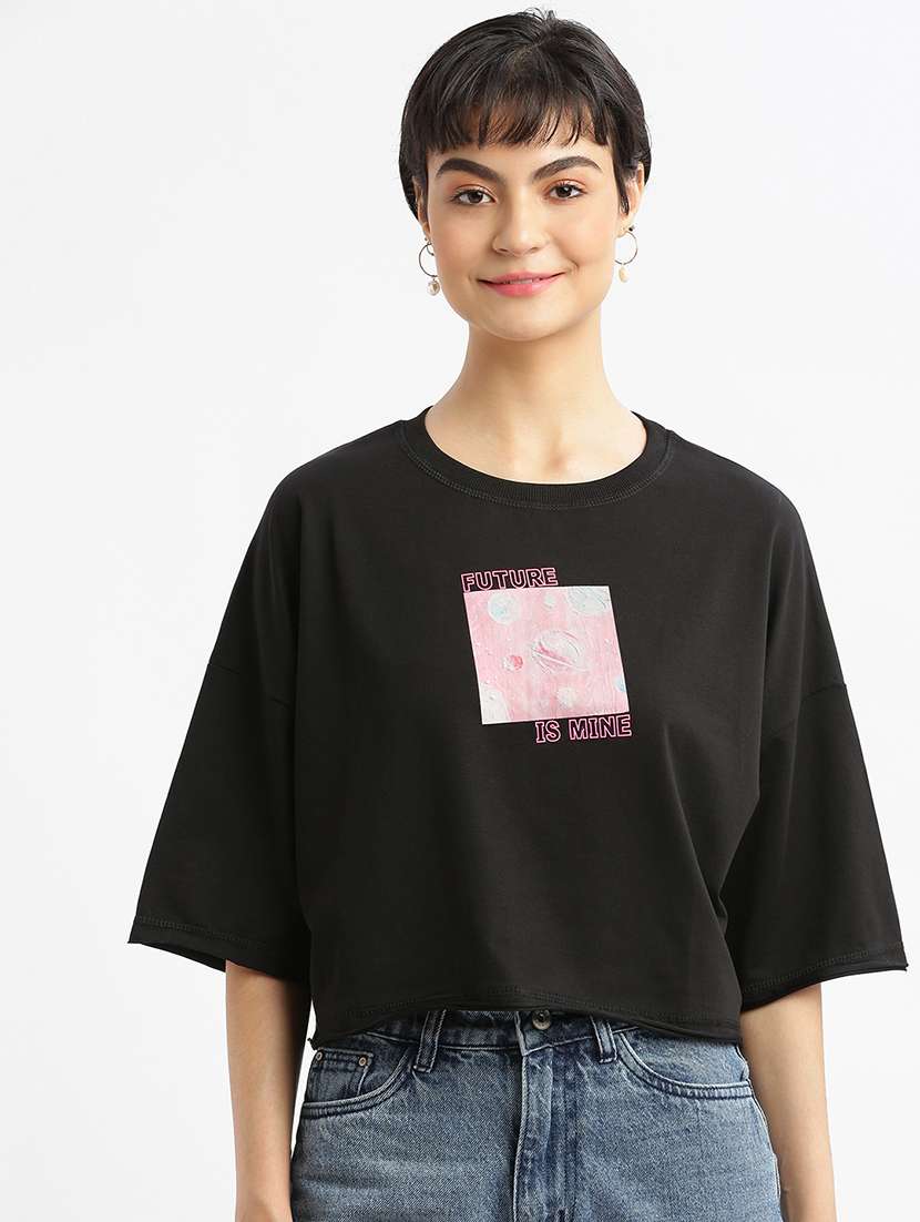 women printed boxy t-shirt