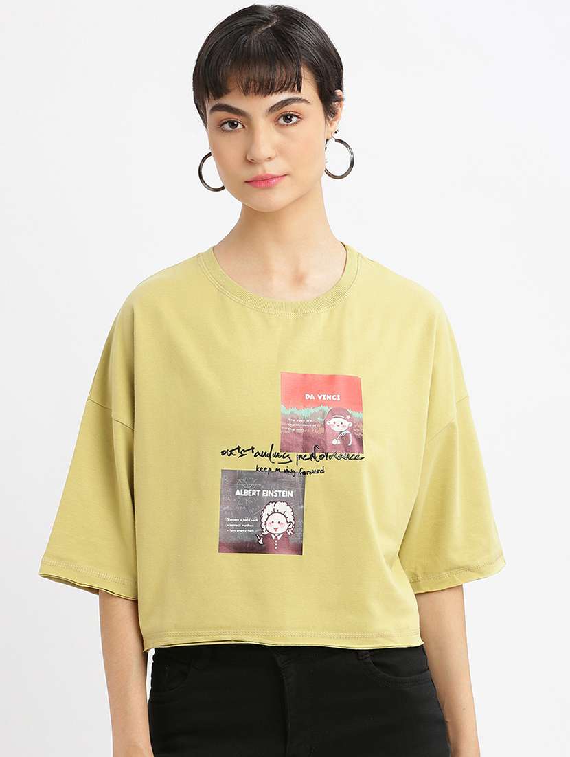 women printed boxy t-shirt