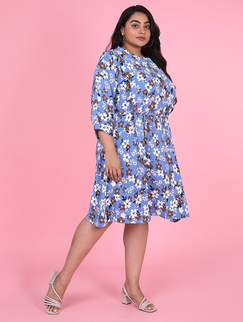 women plus size printed fit & flare dress - 21463623 - Standard Image - 2