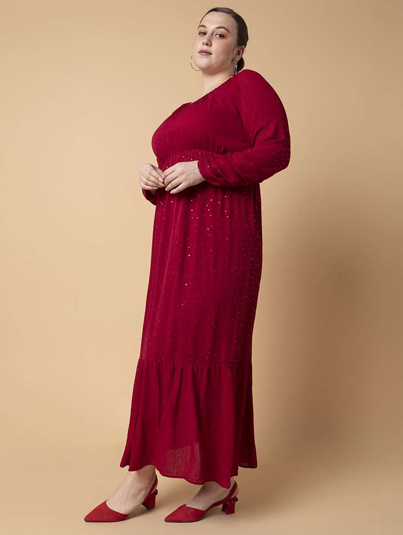 women plus size solid tiered dress - 21463624 -  Standard Image - 2