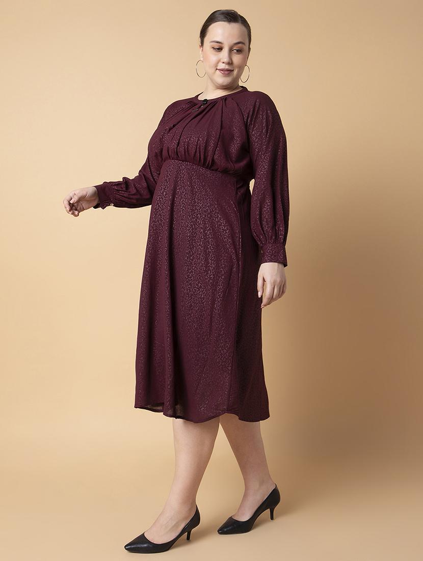 women plus size printed fit & flare dress - 21463625 - Standard Image - 2