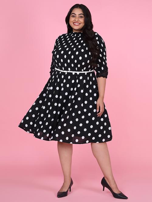 women plus size printed fit & flare dress - 21463628 - Standard Image - 0
