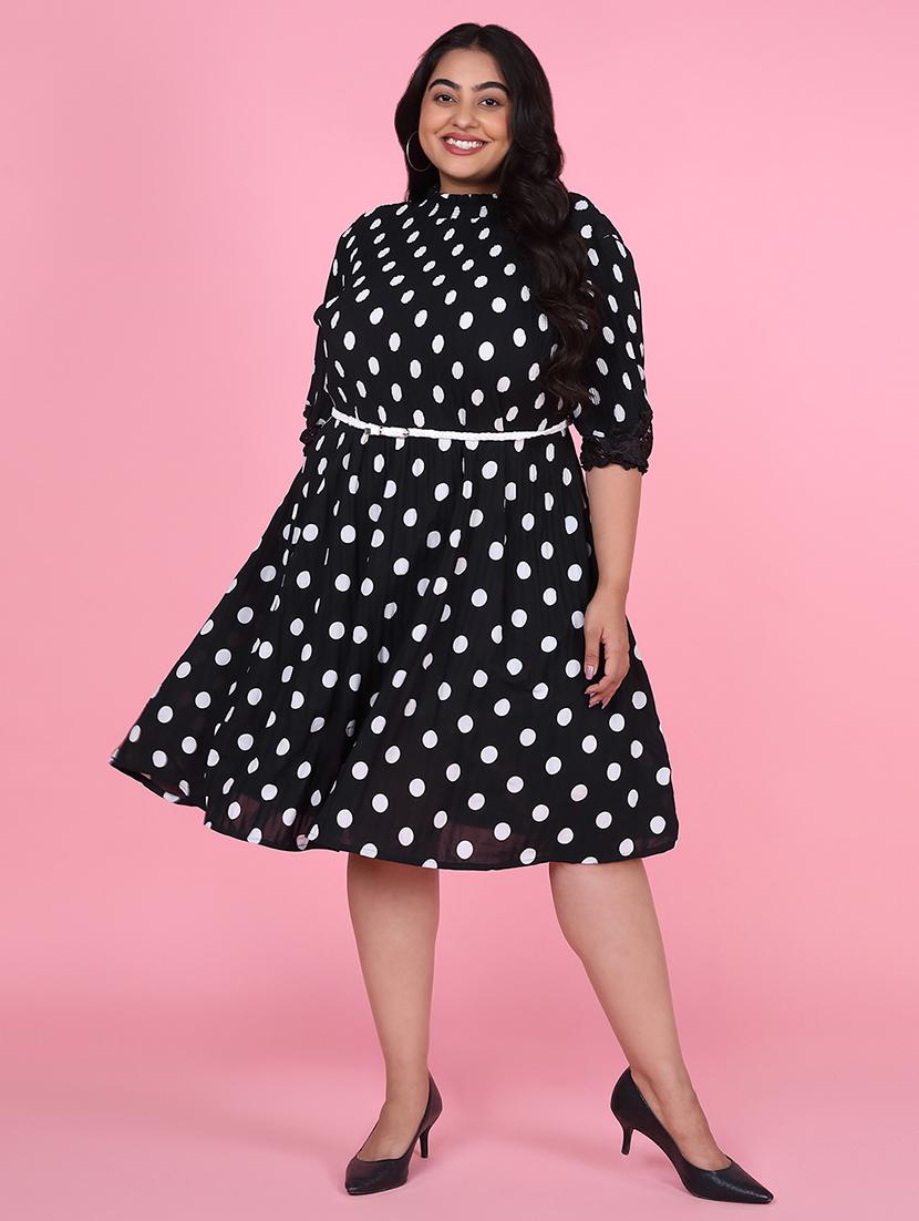 women plus size printed fit & flare dress - 21463628 - Zoom Image - 0