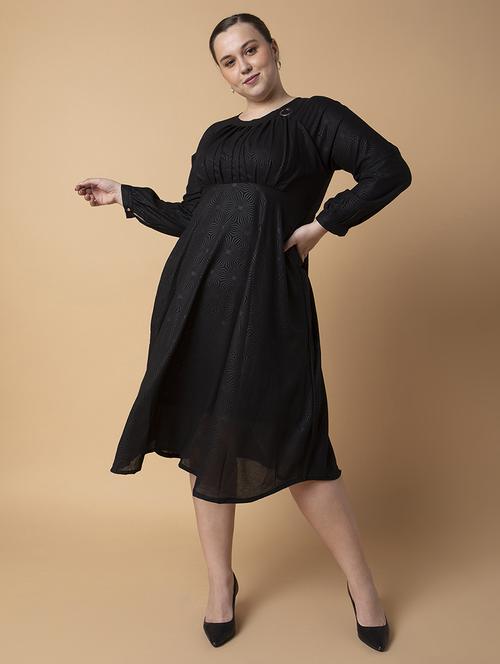 women plus size printed fit & flare dress - 21463632 -  Standard Image - 0