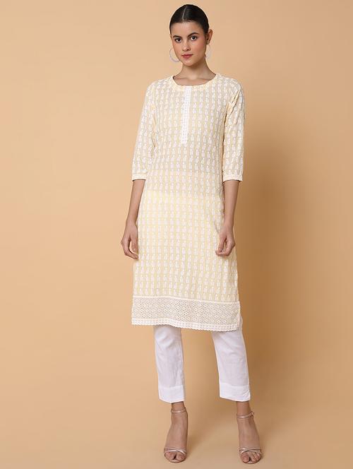 women three quarter sleeve straight kurta - 21463645 -  Standard Image - 0
