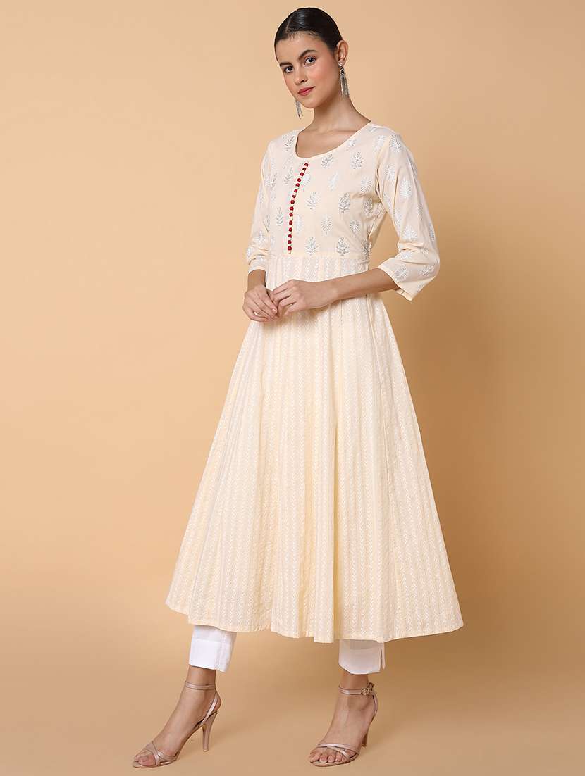 women printed round neck kurta dupatta set - 21463681 -  Standard Image - 2