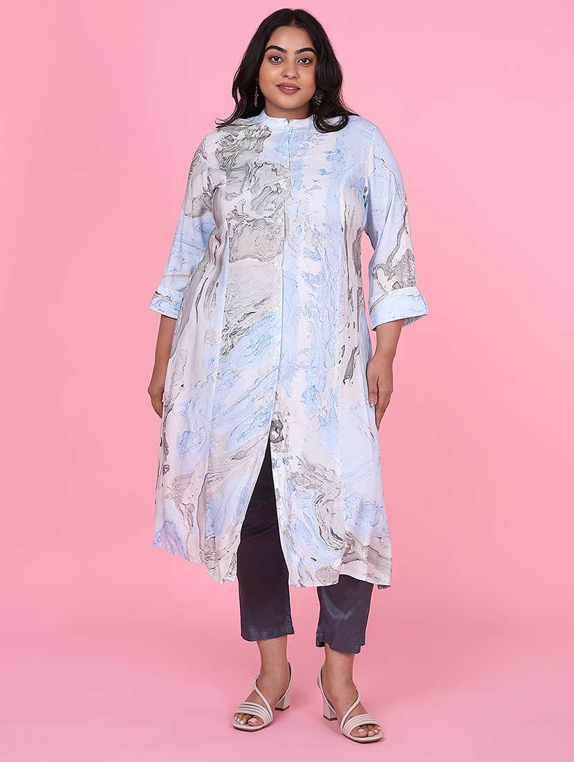 women three quarter sleeve straight kurta - 21463700 -  Zoom Image - 0