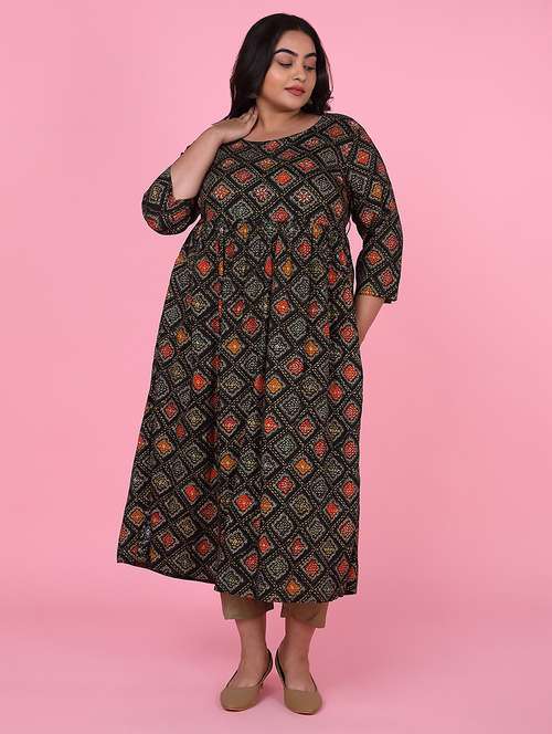 women three quarter sleeve a-line kurta - 21463706 -  Standard Image - 0