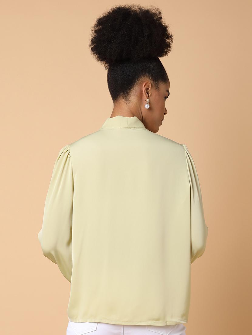 women solid puff sleeves top - 21463718 - Standard Image - 2