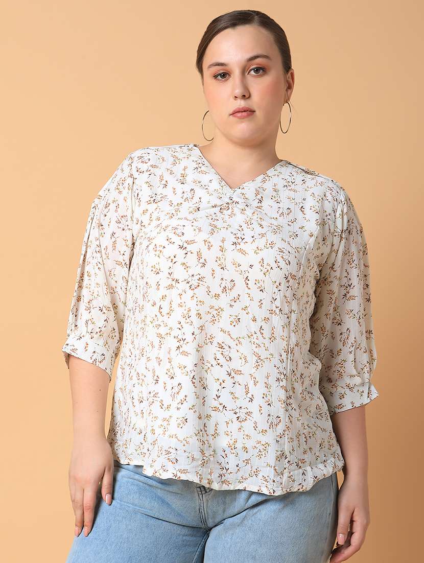women plus size printed regular fit top