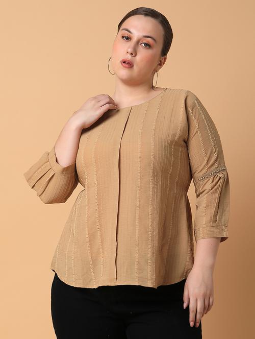 women plus size self designed regular fit top - 21463730 - Standard Image - 0