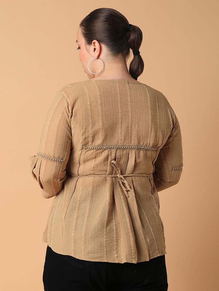 women plus size self designed regular fit top - 21463730 - Standard Image - 2