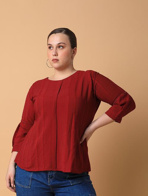 women plus size self designed regular fit top - 21463731 -  Standard Image - 0