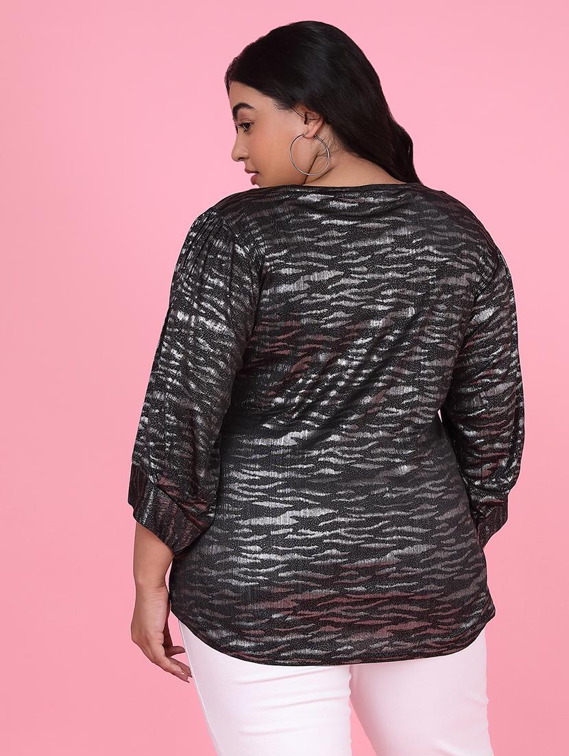 women plus size printed regular fit top - 21463734 - Standard Image - 2