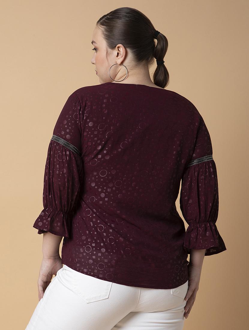 women plus size printed regular fit top - 21463736 - Standard Image - 2