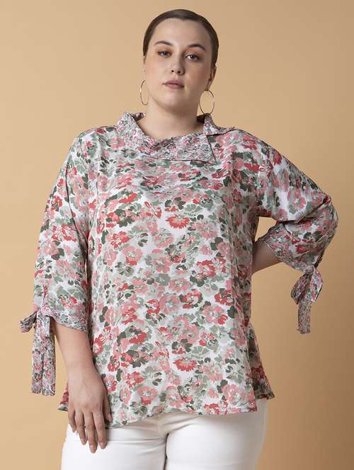 women plus size printed regular fit top - 21463740 - Standard Image - 0