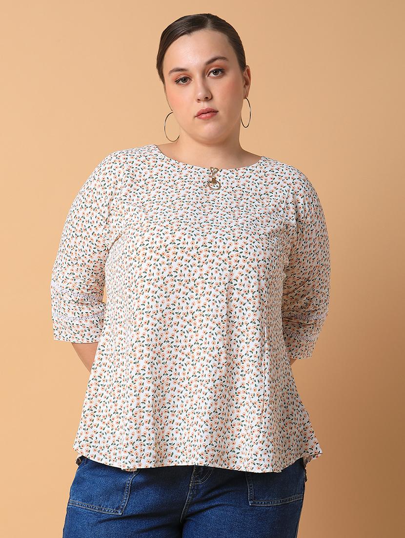 women plus size printed regular fit top - 21463744 - Zoom Image - 0