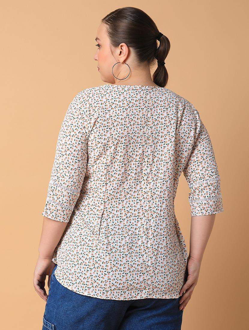 women plus size printed regular fit top - 21463744 - Standard Image - 2