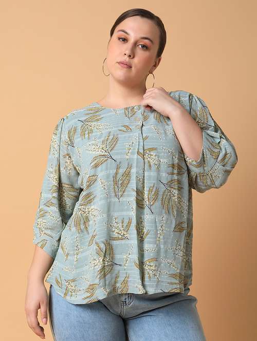 women plus size printed regular fit top - 21463748 - Standard Image - 0