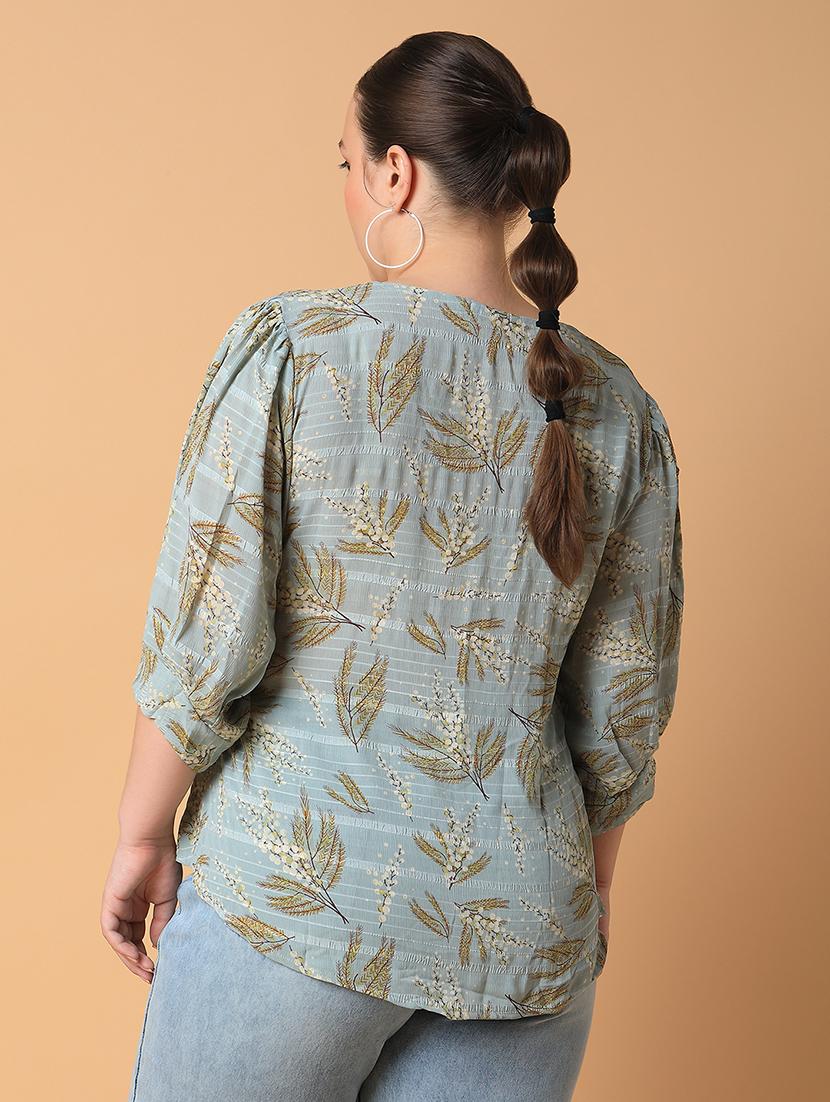 women plus size printed regular fit top - 21463748 - Standard Image - 2