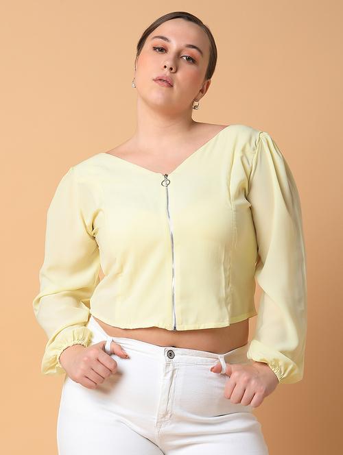women plus size solid regular fit top - 21463765 -  Standard Image - 0