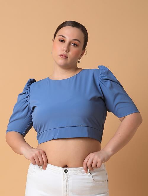 women plus size solid backless regular fit top - 21463771 -  Standard Image - 0