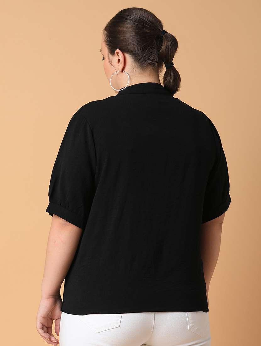 women plus size solid regular fit top - 21463772 - Standard Image - 2