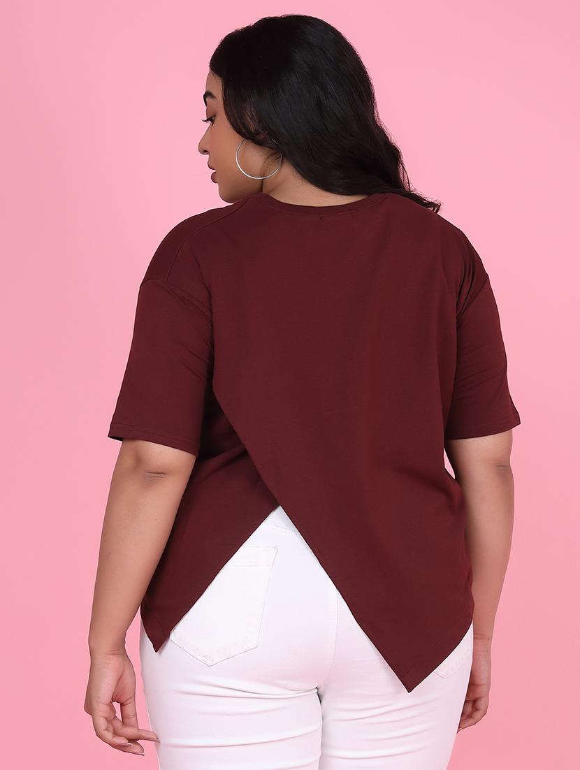 women plus size solid regular fit top - 21463789 - Standard Image - 2
