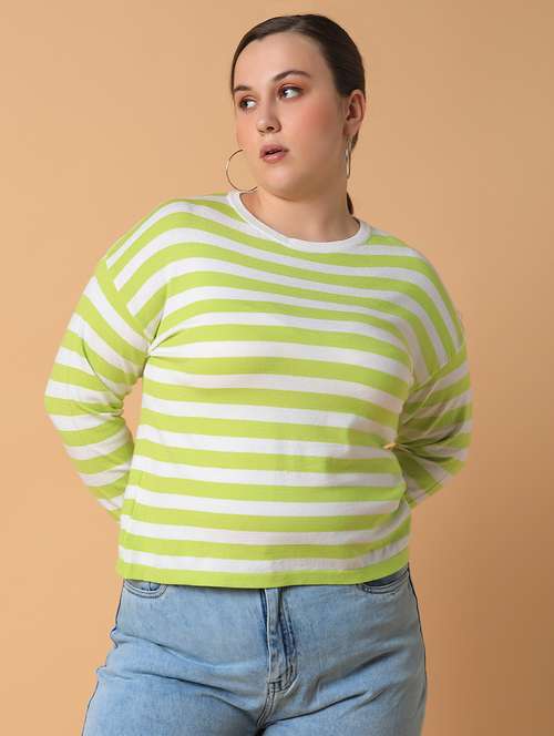 women plus size striped regular fit top - 21463796 -  Standard Image - 0