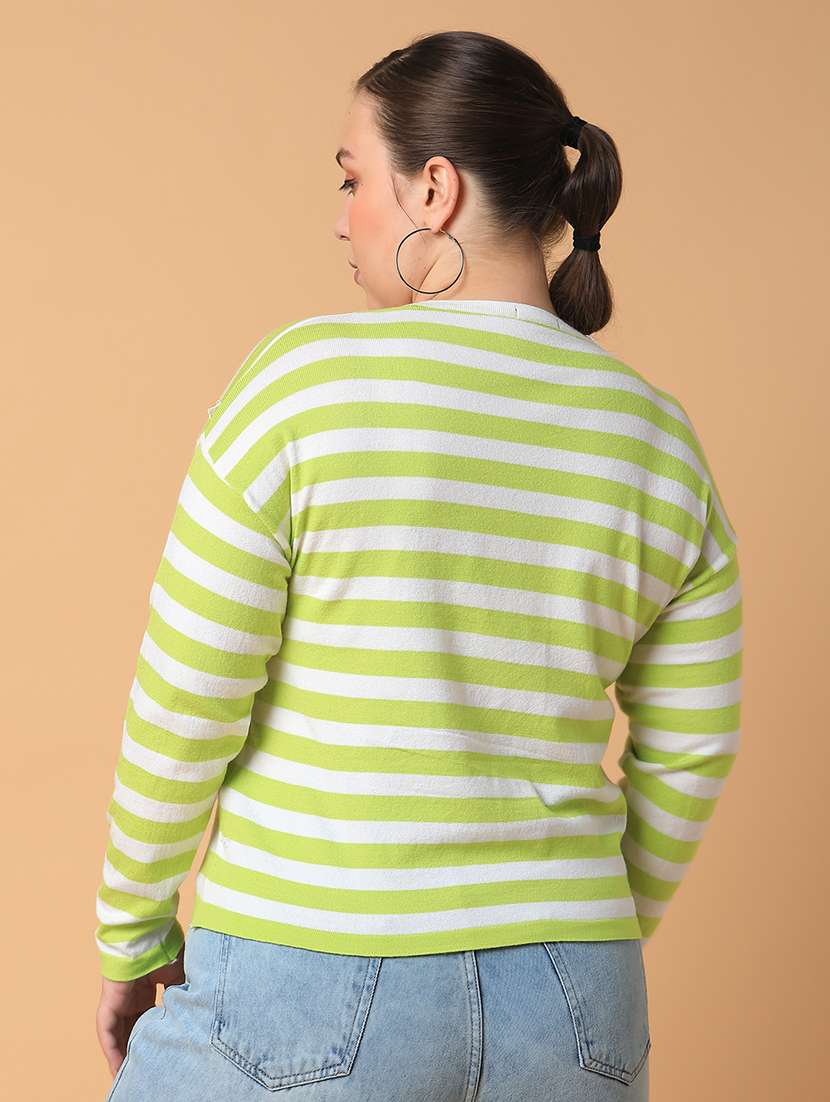 women plus size striped regular fit top - 21463796 - Standard Image - 2