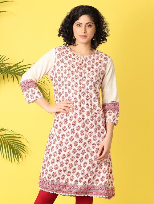 women pink printed a-line kurta - 21464725 -  Standard Image - 0