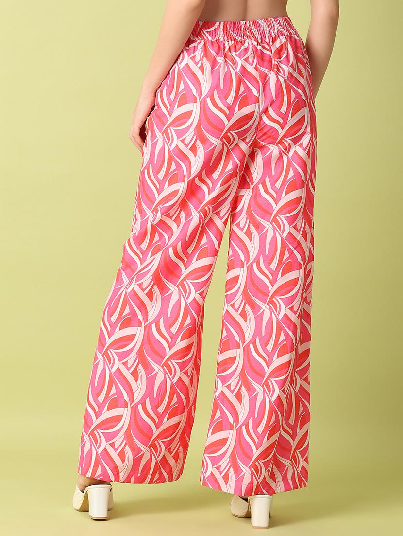 women mid-rise printed wide leg trouser - 21464750 - Standard Image - 2