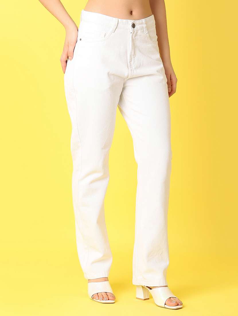 women solid mid rise straight fit jean - 21464763 -  Standard Image - 2
