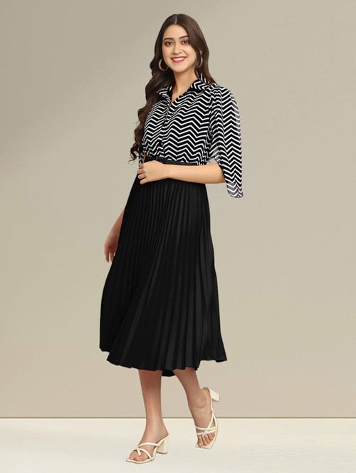 women black polyester fit & flare dress - 21465419 -  Standard Image - 0