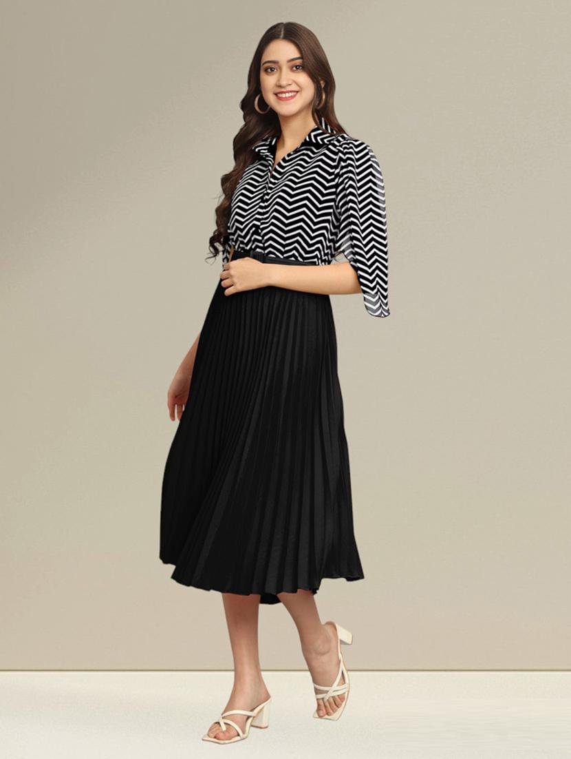 women black polyester fit & flare dress - 21465419 -  Zoom Image - 0