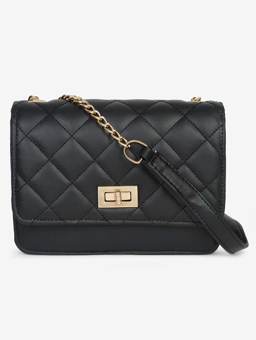 black leatherette (pu) sling bag - 21465503 -  Standard Image - 2