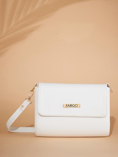 white leatherette (pu) sling bag - 21465509 -  Standard Image - 0