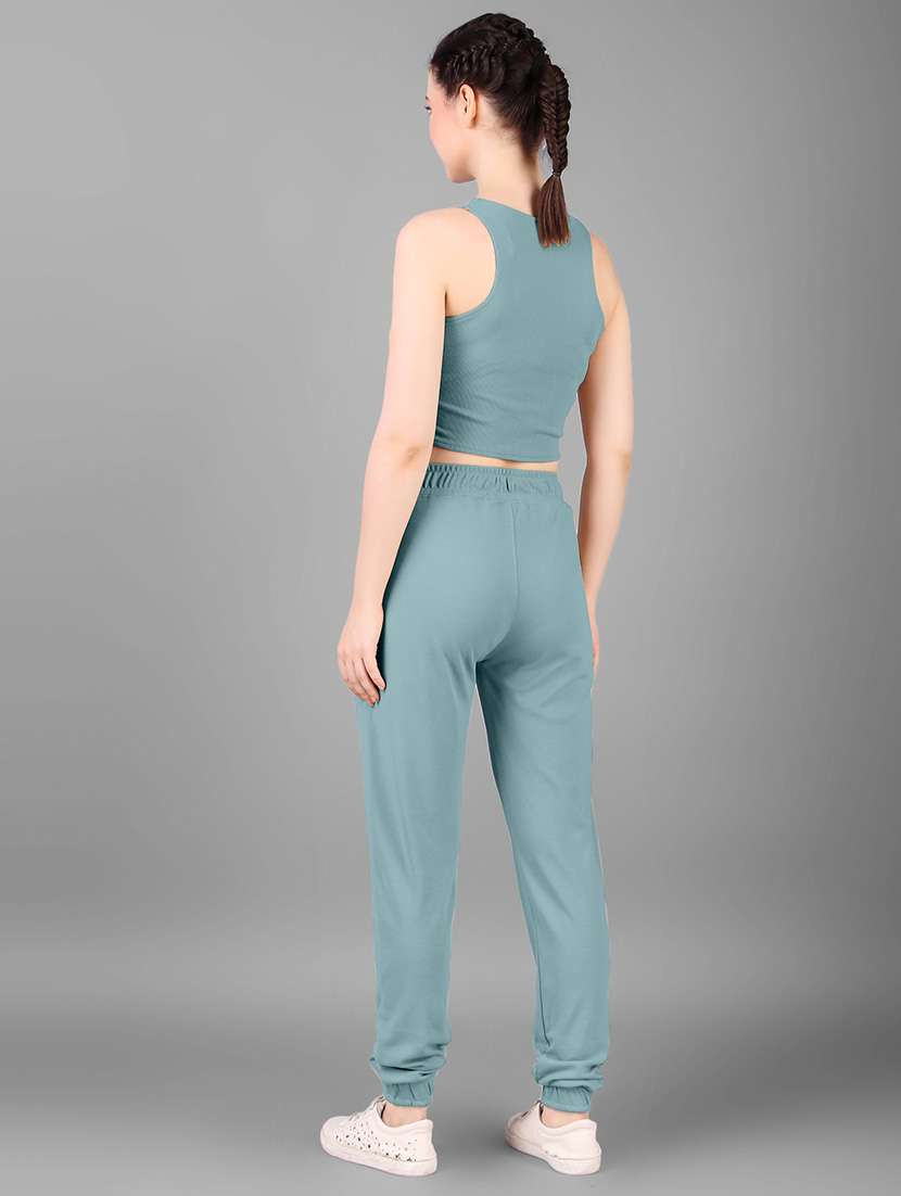 women blue solid top and trouser co-ord set - 21465540 -  Standard Image - 2