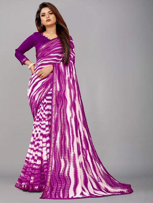women shibori printed saree with blouse - 21465817 -  Standard Image - 0
