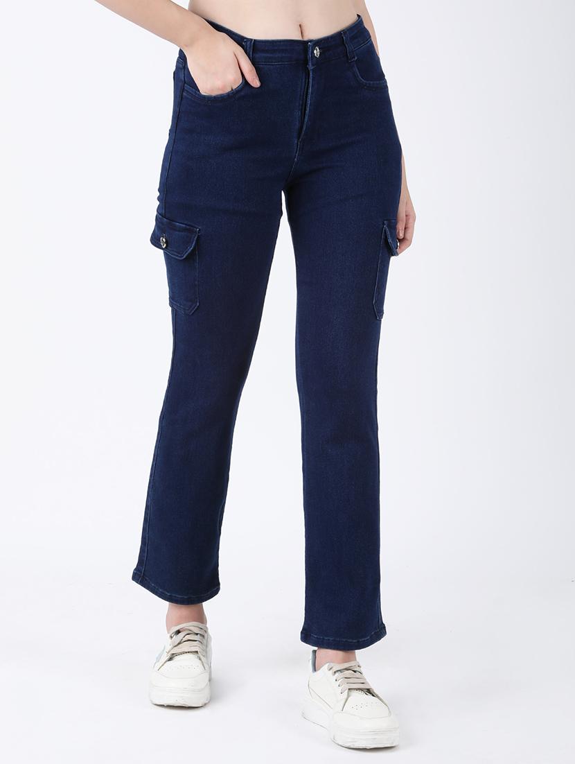 navy blue denim cargos - 21465866 - Standard Image - 2
