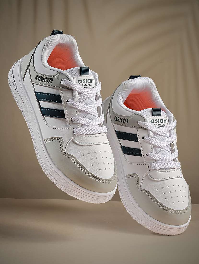kids white synthetic sneaker