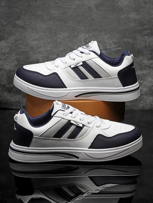 white lace up sneakers - 21466219 -  Standard Image - 0