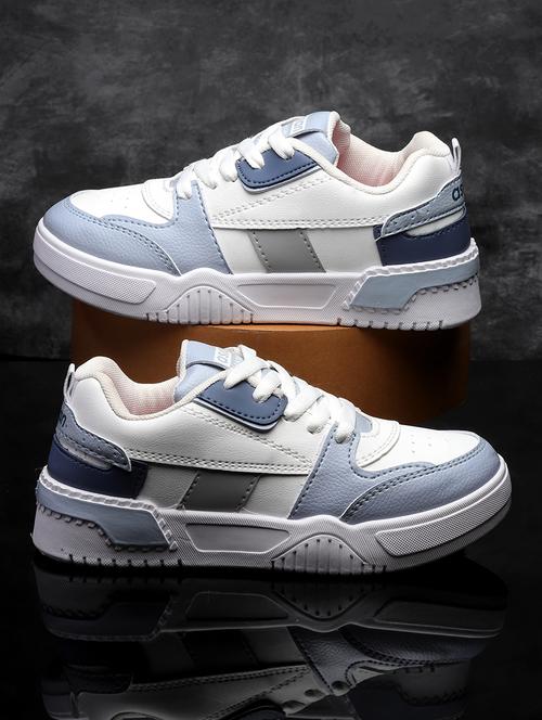blue color block lace-up sneaker - 21466436 - Standard Image - 0
