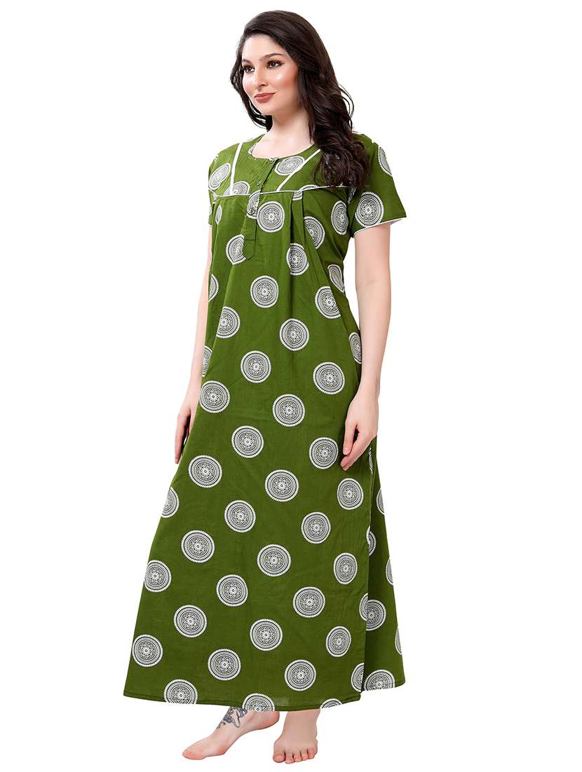 women round neck printed nighty - 21466474 -  Standard Image - 2