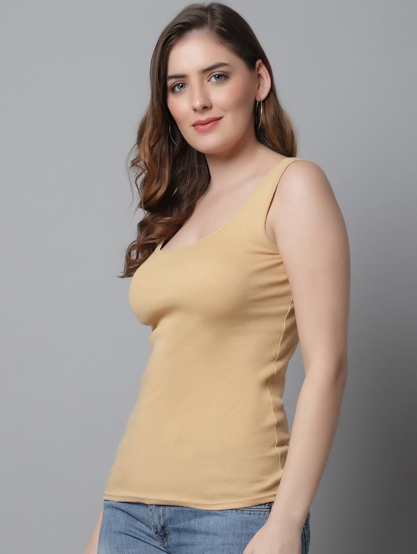 women solid cotton tank top - 21466555 - Standard Image - 2