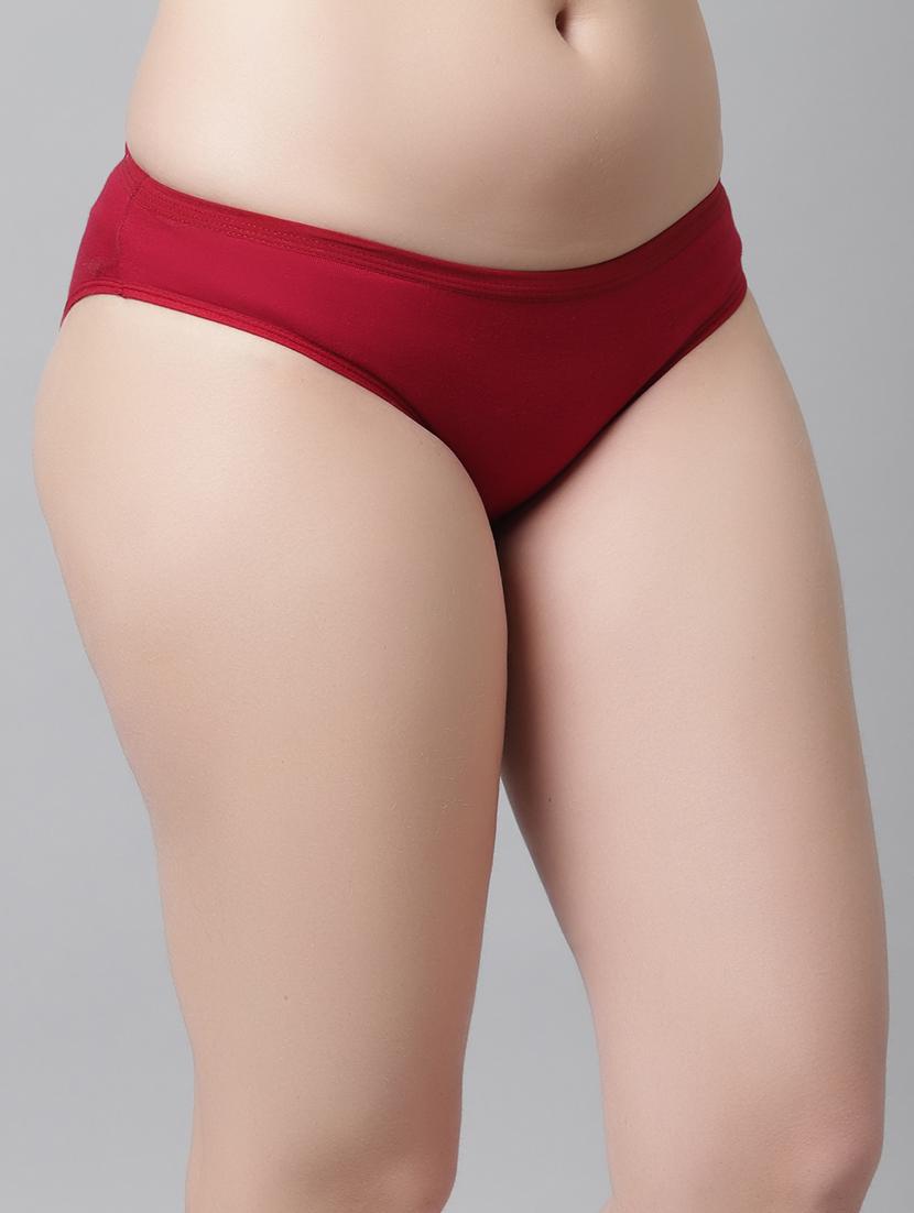 maroon cotton regular panty - 21466563 - Standard Image - 2