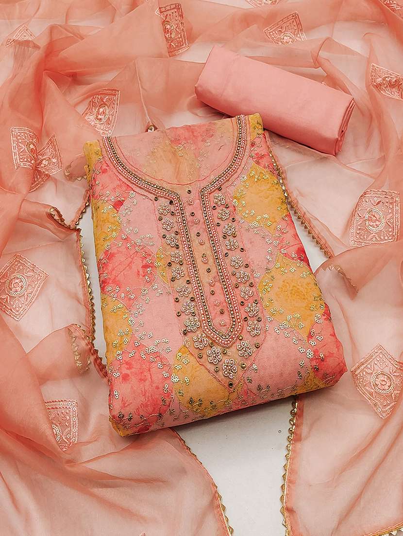 women embroidered unstitched suit set