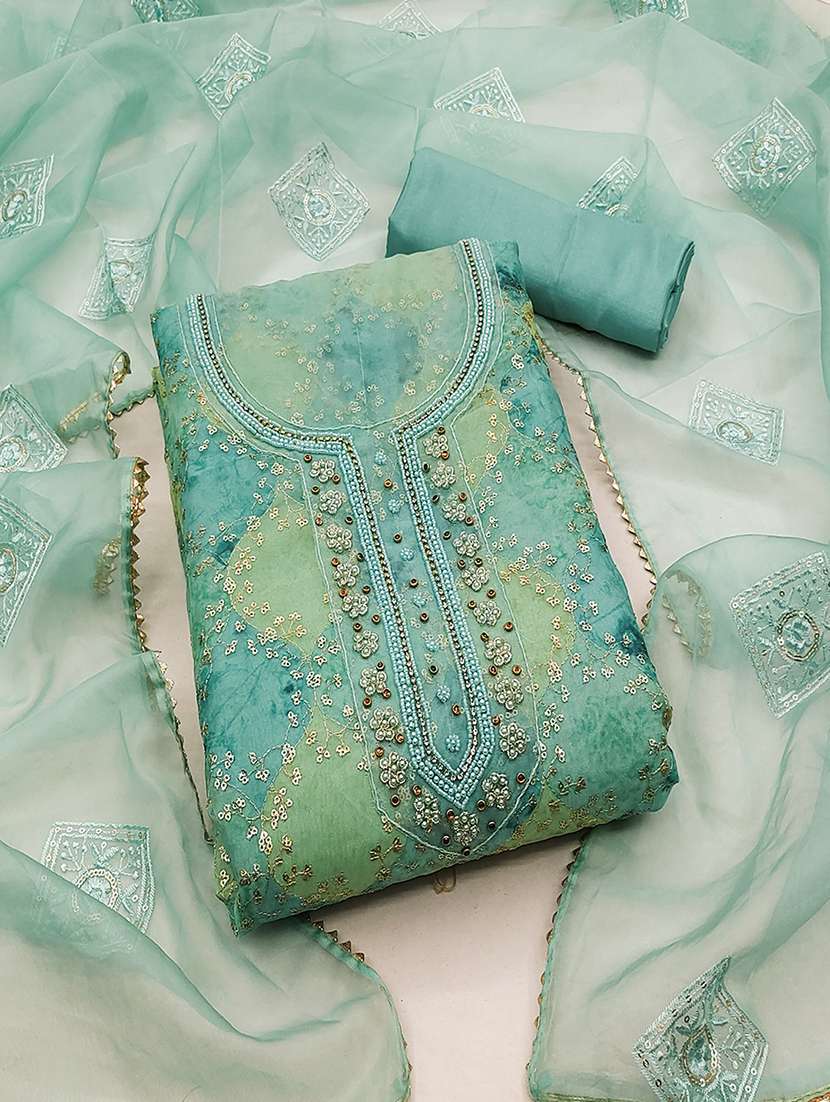 women embroidered unstitched suit set