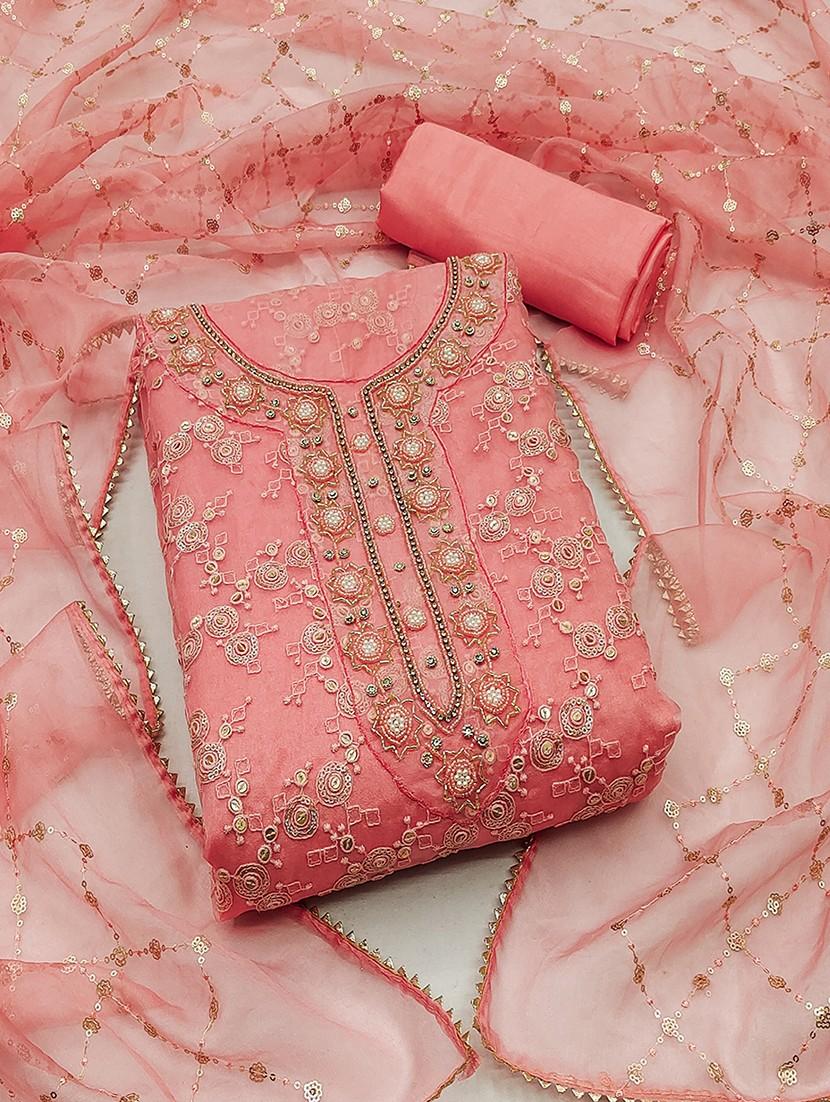 women embroidered unstitched suit set