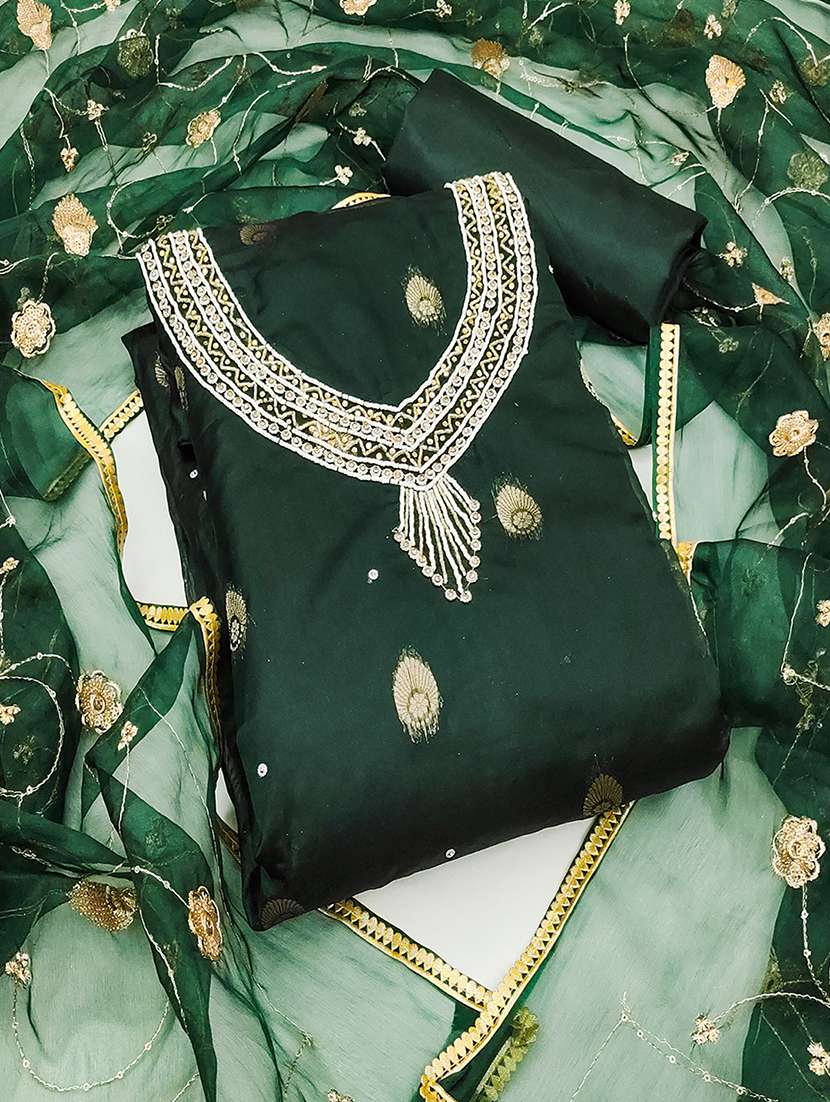 women embroidered unstitched suit set